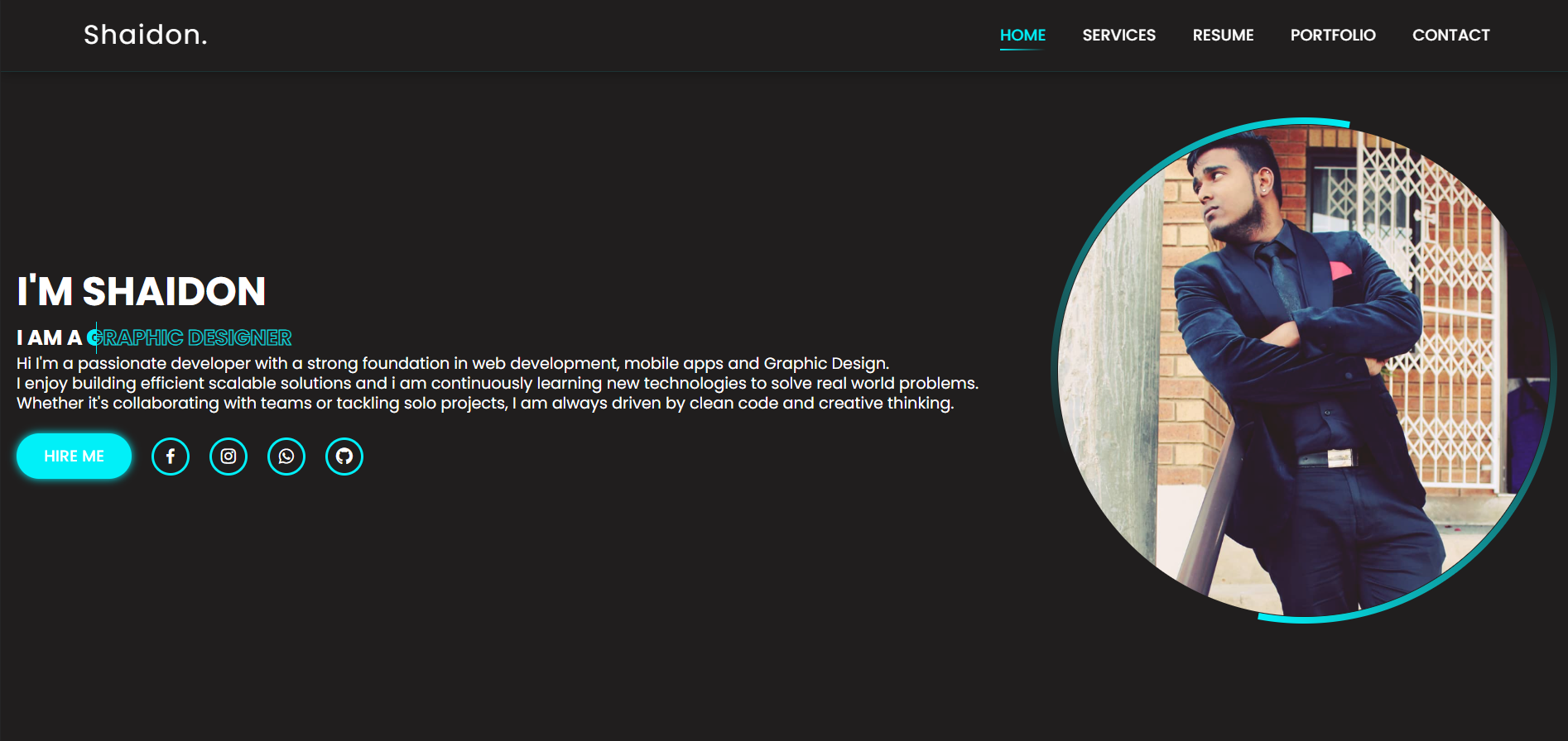 Portfolio website preview
